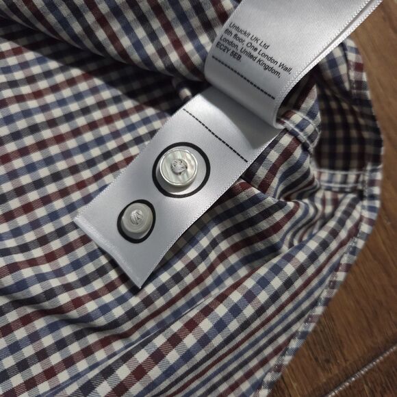 UNTUCKit Shirt Slim Fit Performance Long Sleeve Button Down Nylon Checked Small - Picture 7 of 9